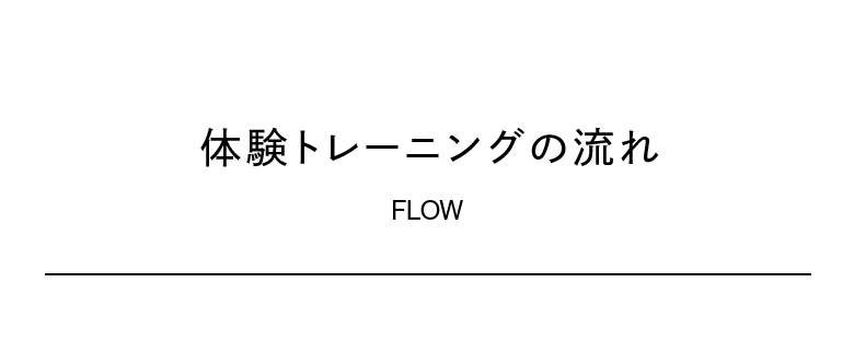 体験トレーニングの流れ